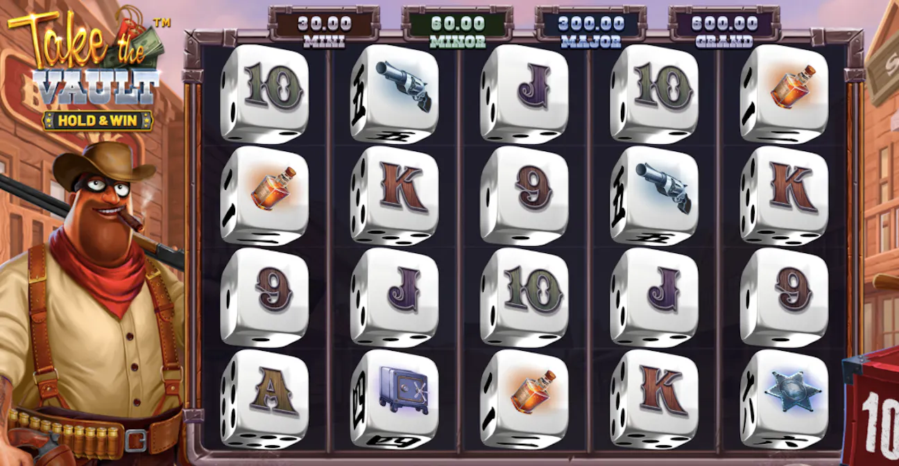 Speelrooster van het online casinospel Take the Vault van Betsoft