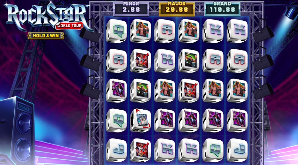 Game grid from Rockstar World Tour by BetSoft