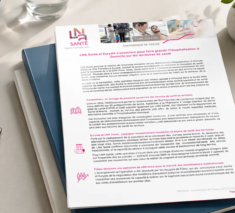 Fidexi confirme son expertise en immobilier de santé