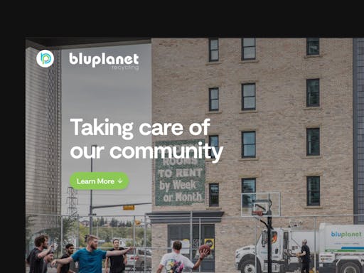 BluPlanet Recycling homepage screenshot