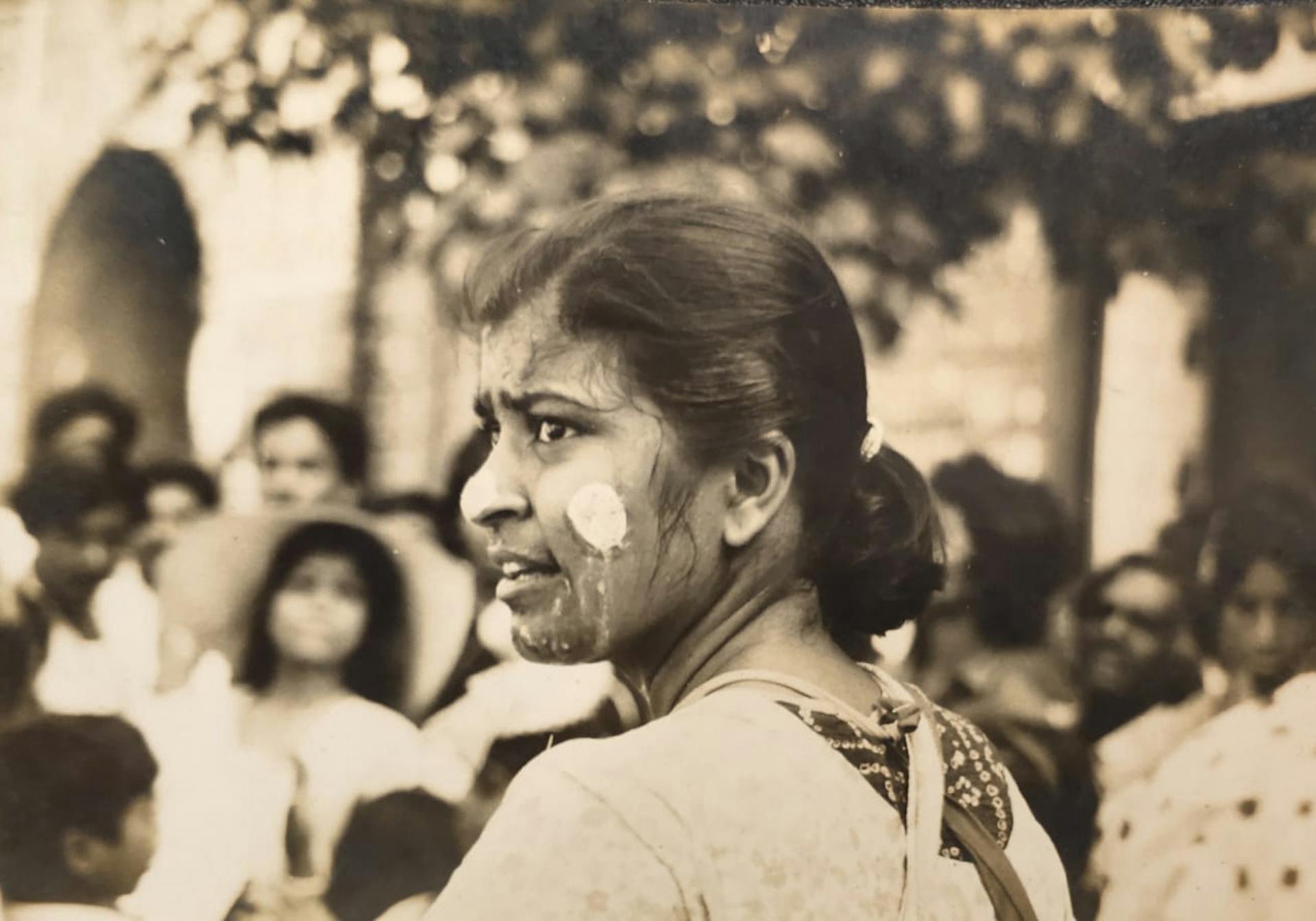 Chayanika participating in a street play in 1987. Courtesy Chayanika Shah