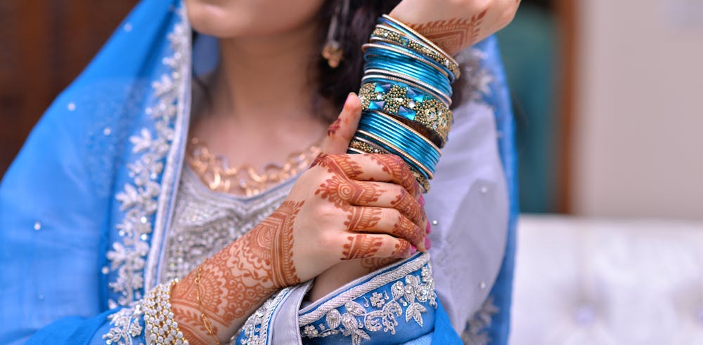 A woman wearing a sari
