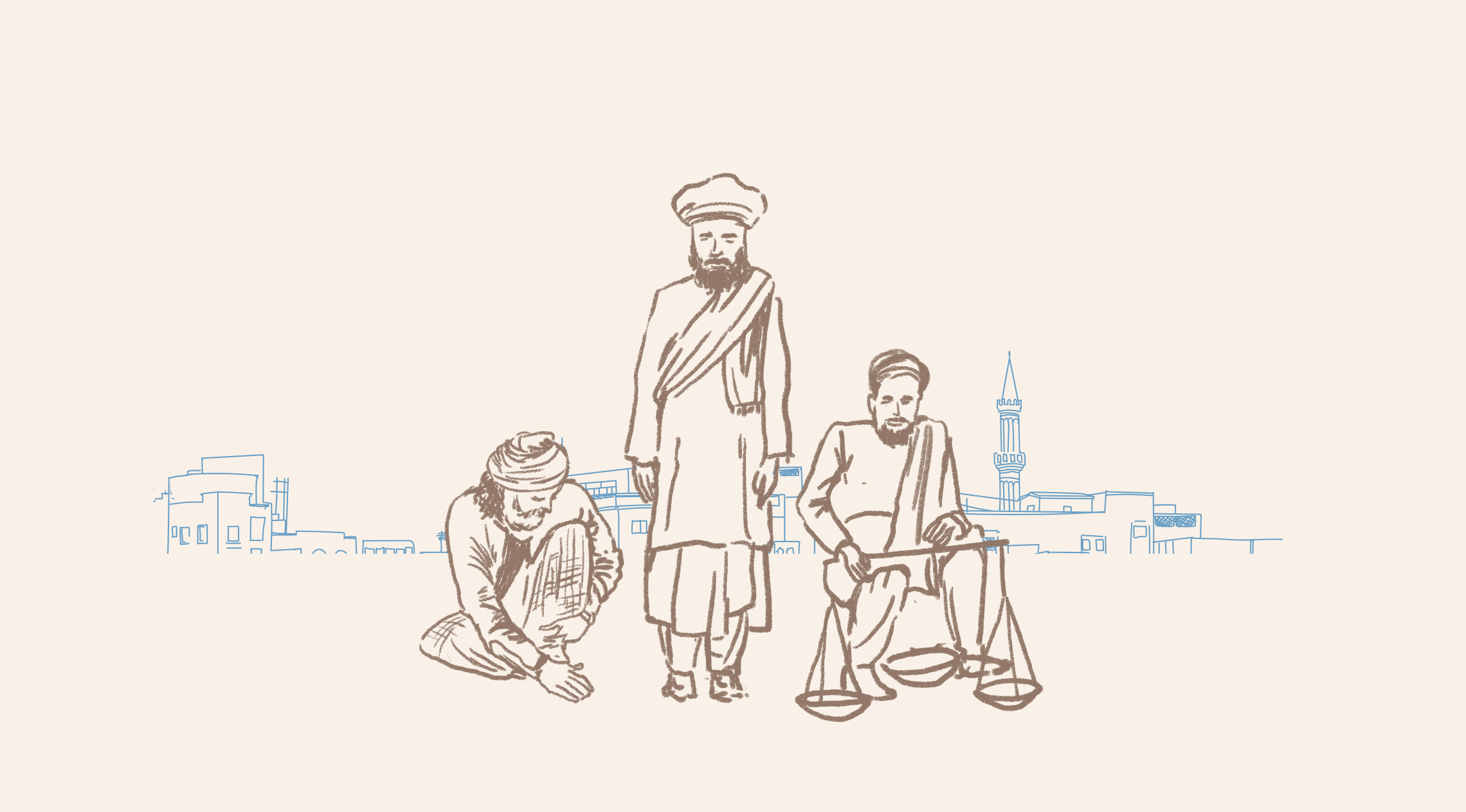 Traders by the Creek by Revati Tiwari; Illustration by Akshaya Zachariah for FiftyTwo.in