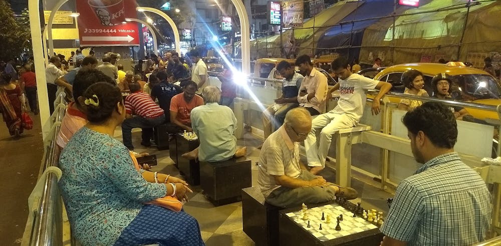 Image of a chess club in Calcutta