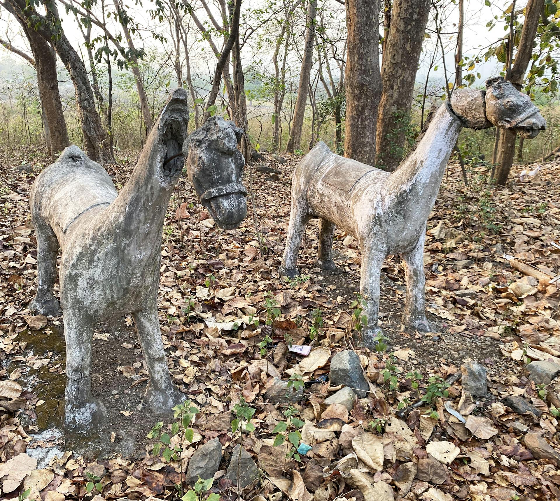 The horse statues at Deoli Paat. Credit: Hansda Sowvendra Shekhar