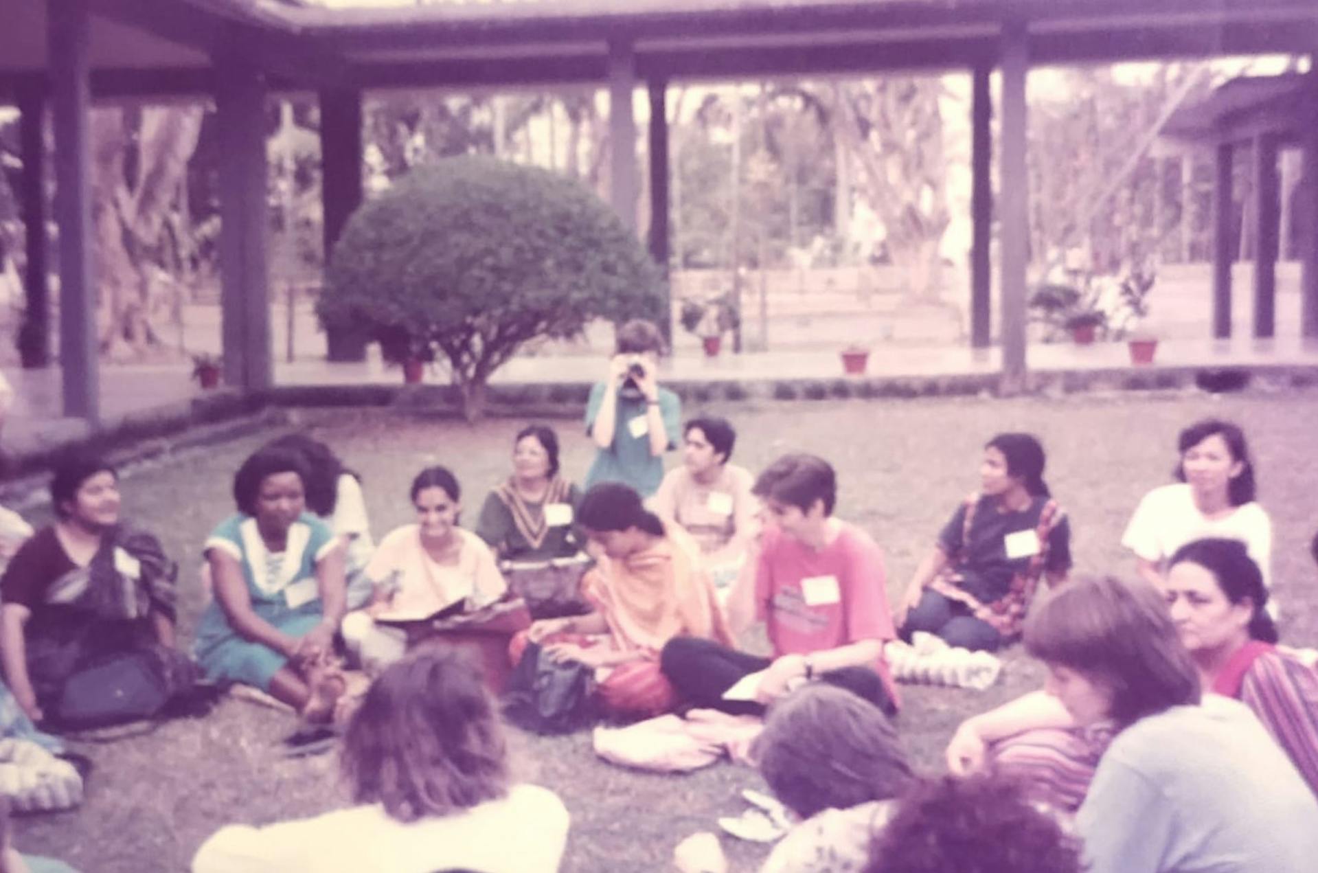 Members of the Feminist International Network of Resistance to Reproductive and Genetic Engineering (FINRRAGE) at a conference in Comilla, Bangladesh in 1989. Courtesy Chayanika Shah