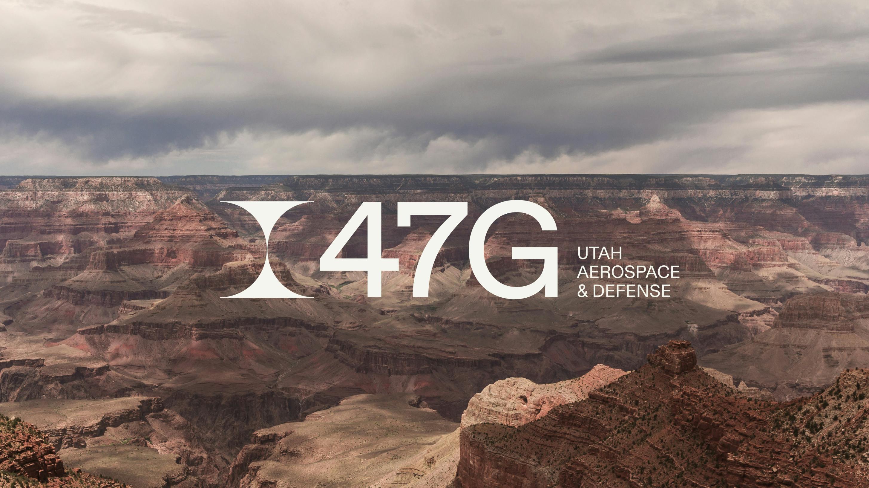 The 47G logo on top of a desert scene.