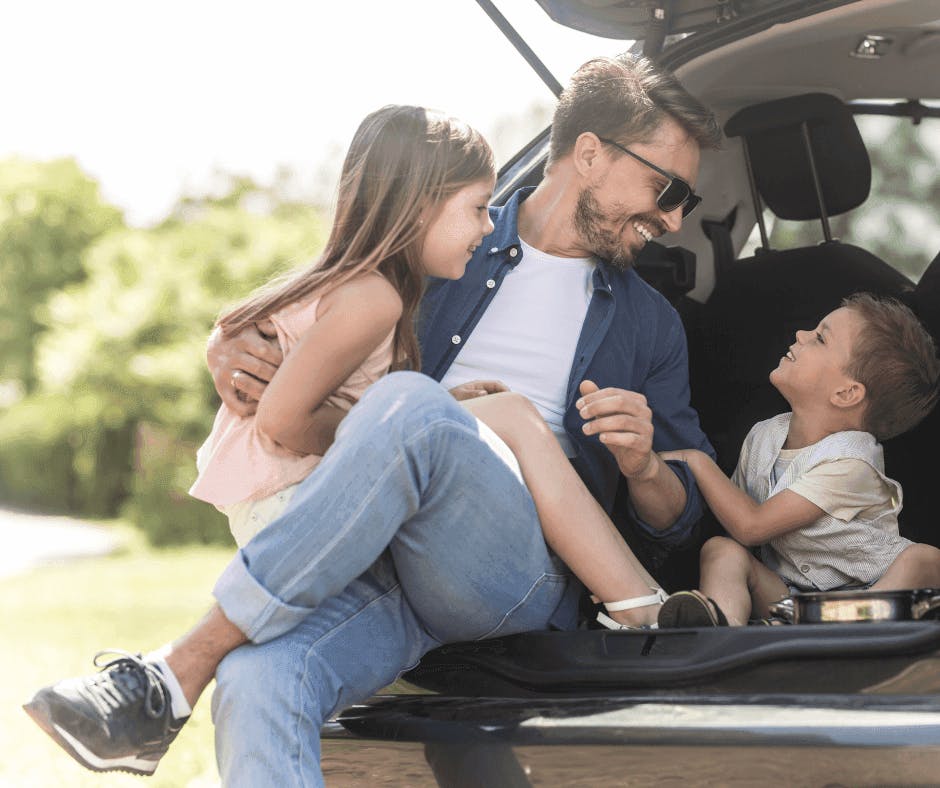 Family in car