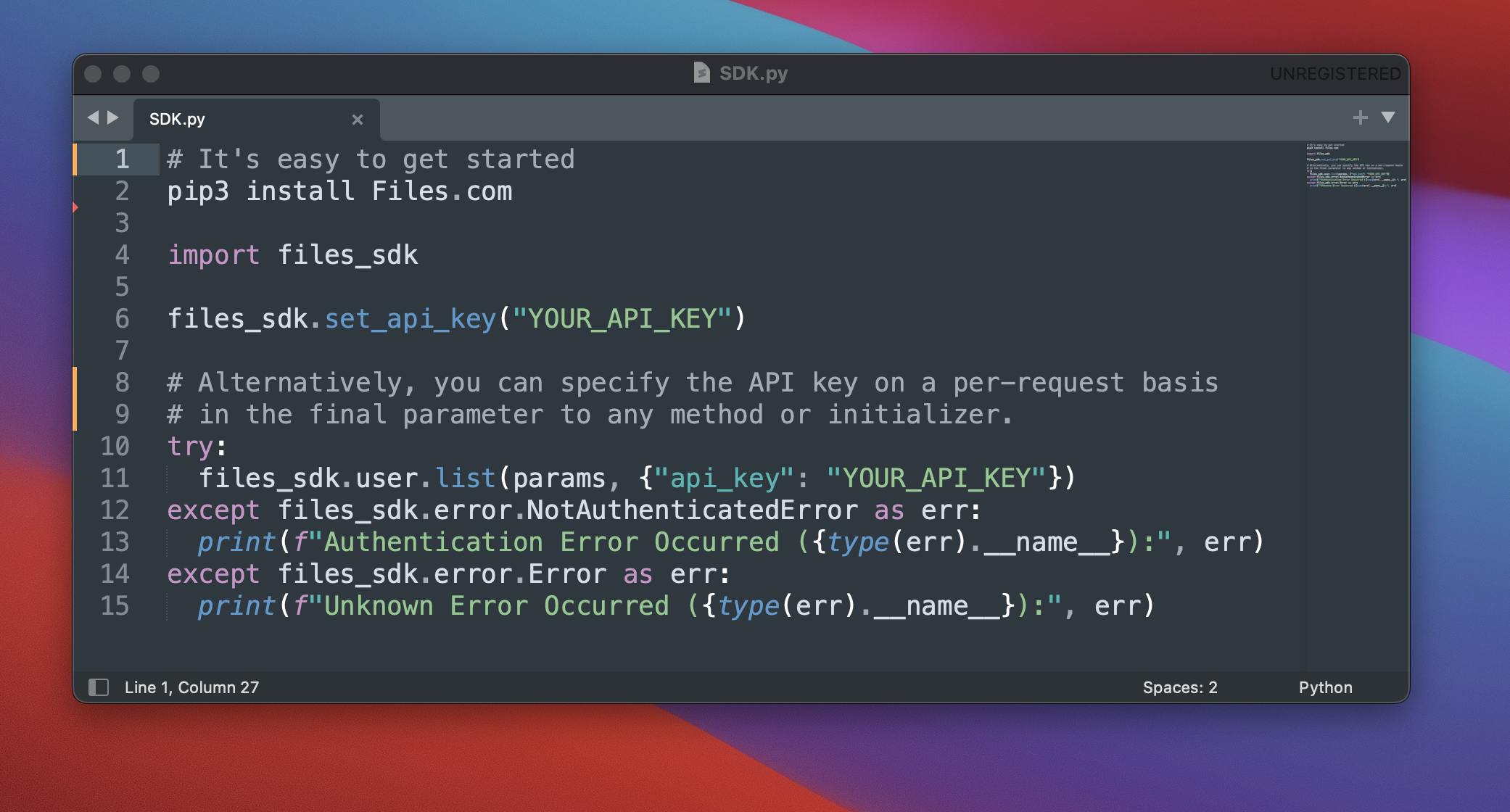 Python SDK Installation