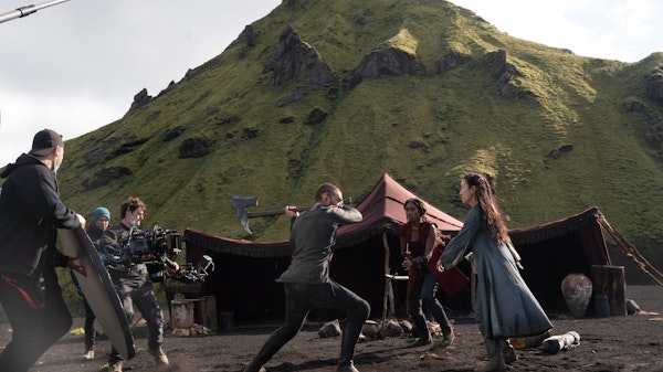 A still photo from the filming of the Witcher in Iceland