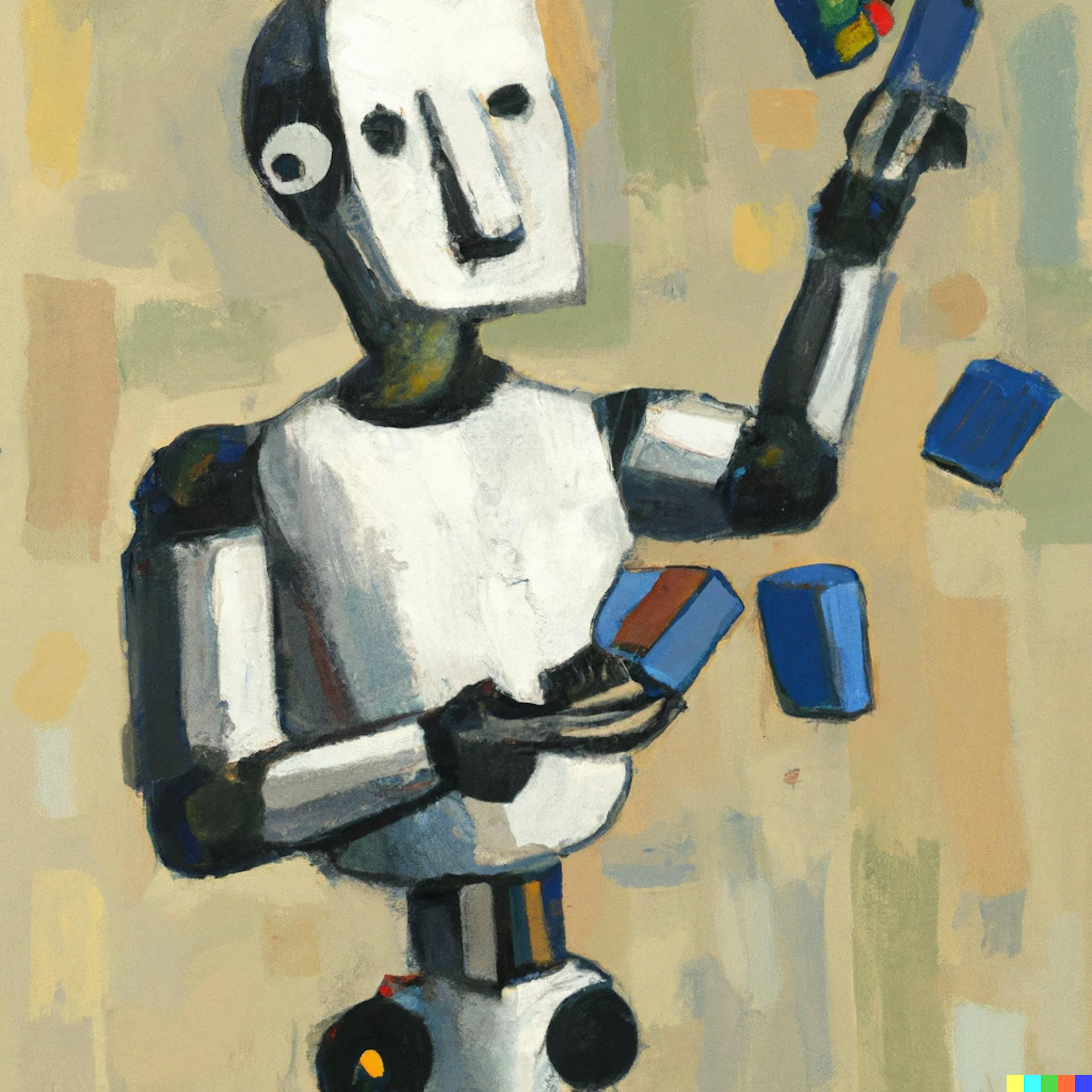 Robot juggling blocks