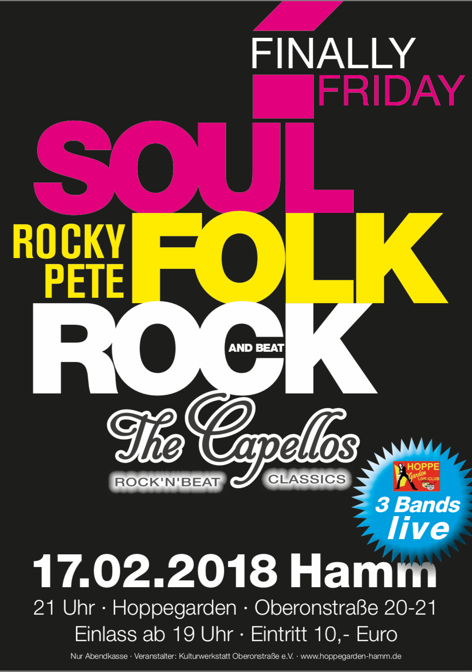 Finally Friday – The Capellos – Rocky Pete. Das Dreierpack