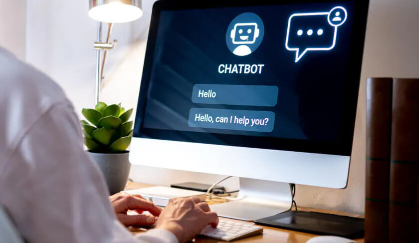 computador com chatbot