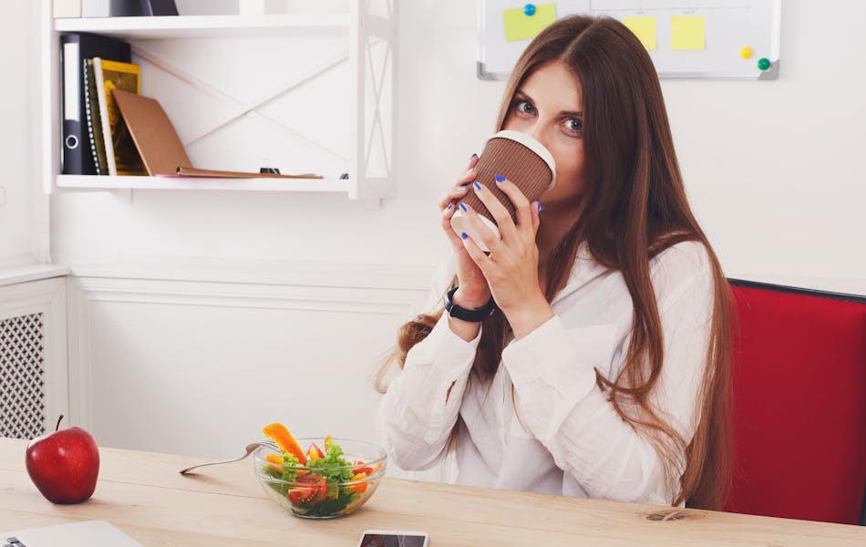 Woman drinking coffee