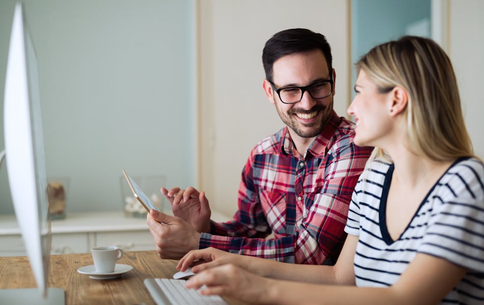 Couple working from home