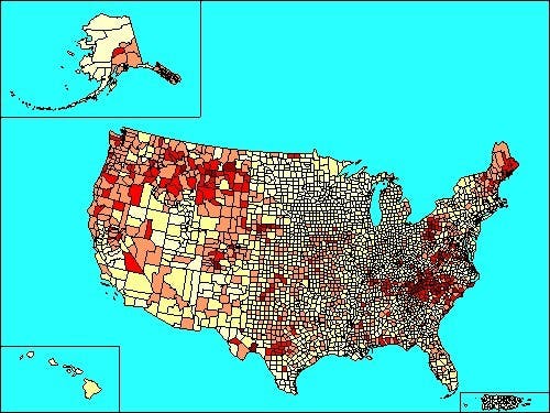 Map of Scots Irish in America