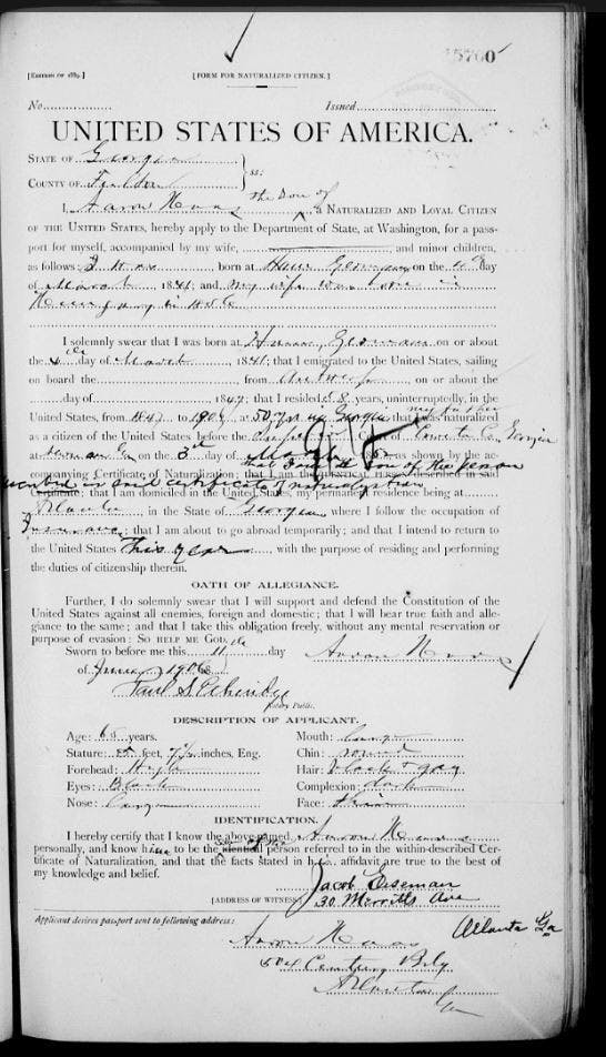 US passport applications can reveal your ancestor's country of birth