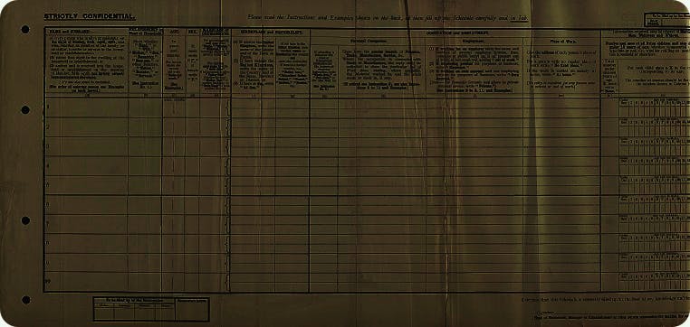Blank 1921 Census form