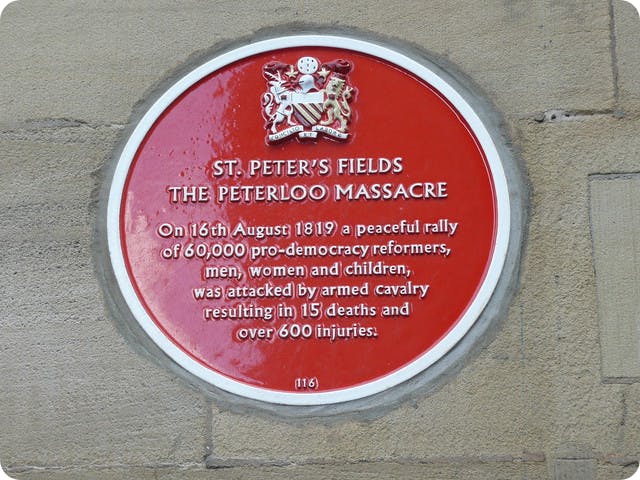 Peterloo Massacre plaque