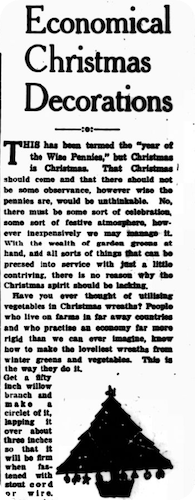 Christmas tree newspaper clipping