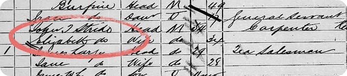 Elizabeth Stride in 1881 UK Census
