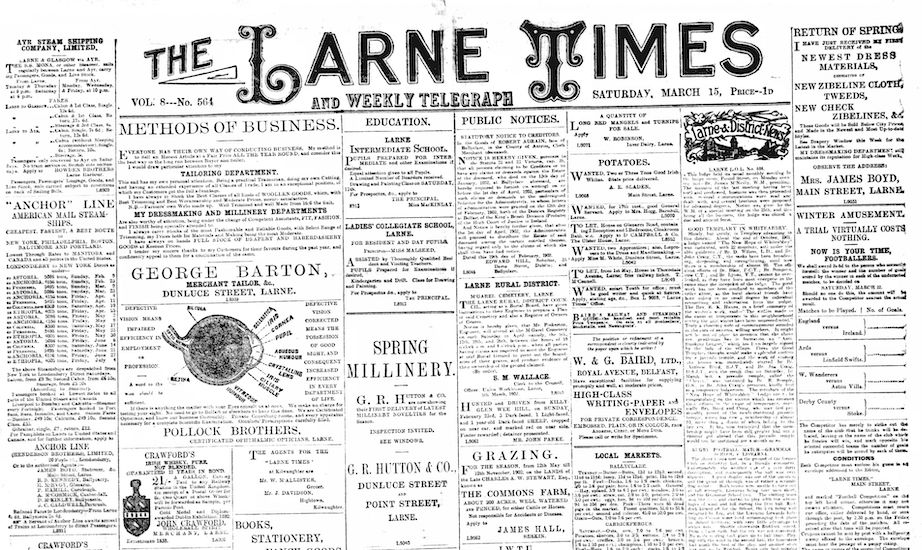 Larne Times, 15 March 1902.