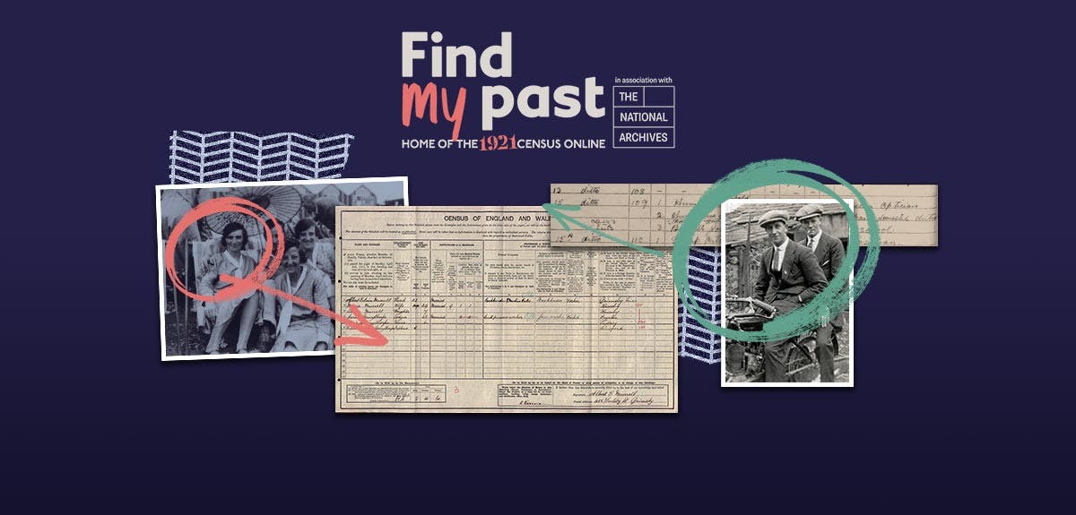A collage of old photos and 1921 census records