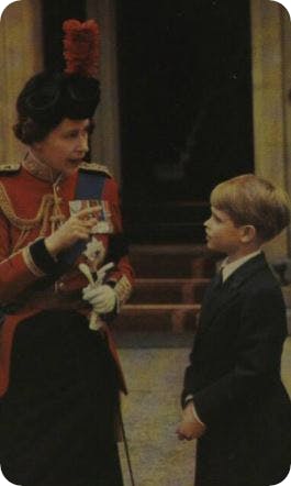 Young Prince Edward and the Queen, 1972