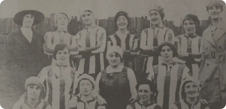 The original Dick, Kerr Ladies team in 1917, the Sunday Mirror, 1999.