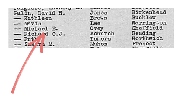 Michael’s birth record.