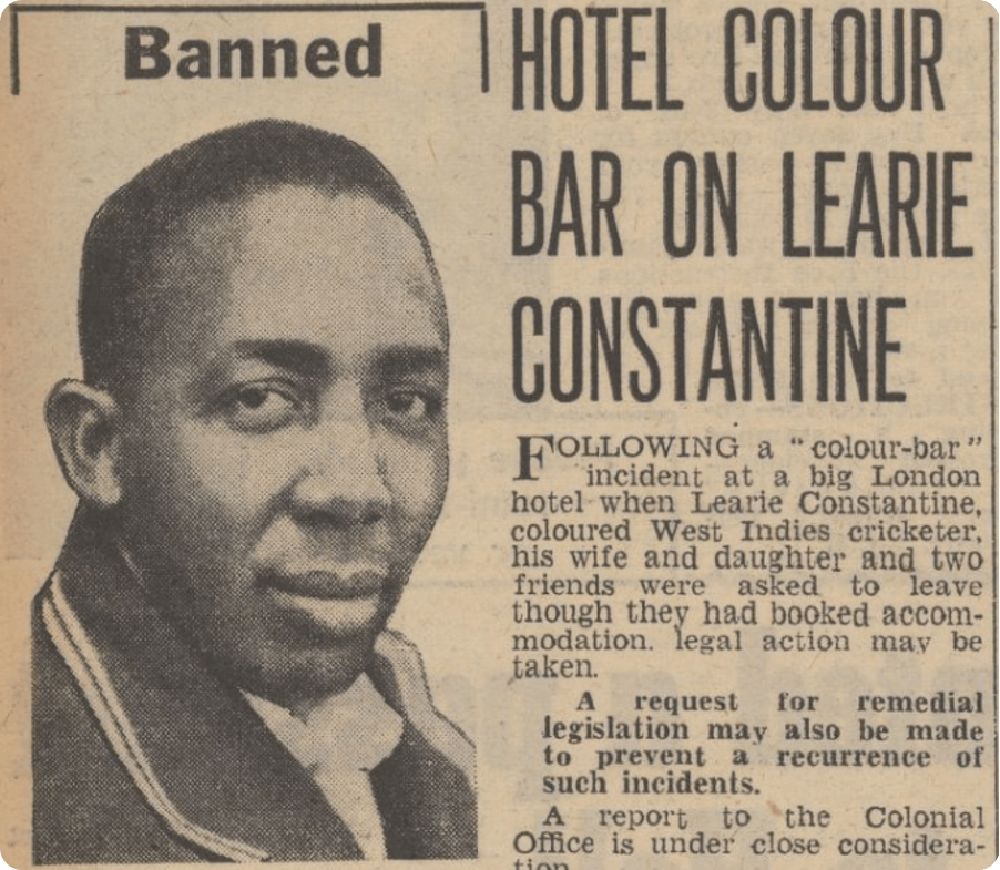 Cricketer Learie Constantine, pictured in the Daily Mirror, 3 September 1943.