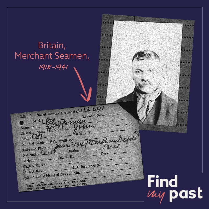 Walter Chapman's Merchant Navy service record and photo. View this record here.