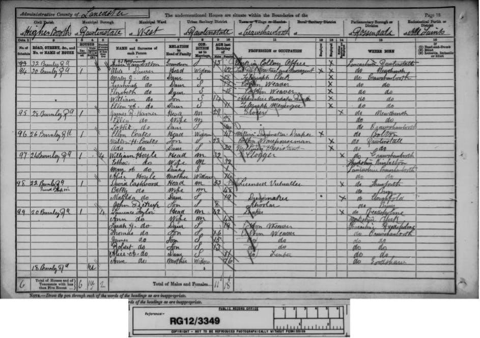 Alice Driver in the 1891 Census