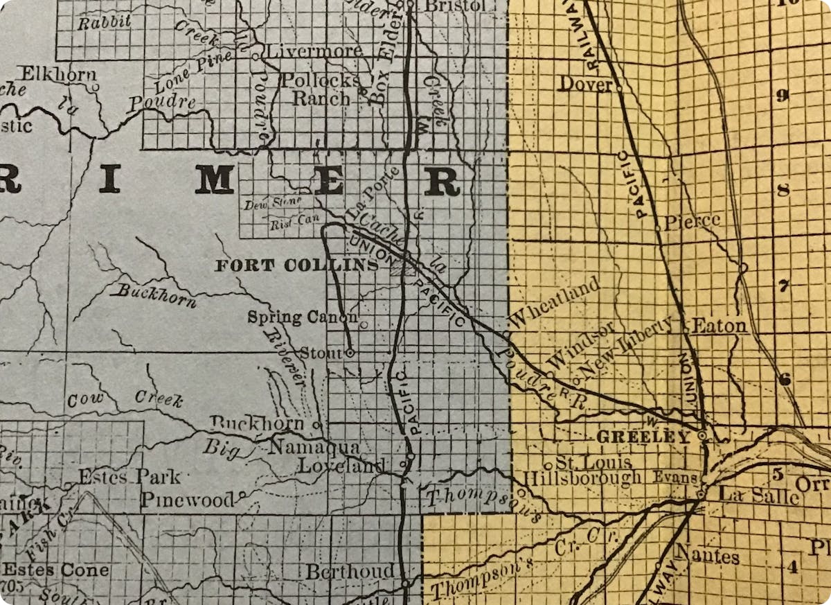 19th century map of colorado