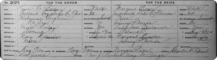 Lance’s earlier marriage from 1910