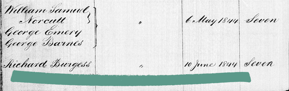 Richard Burgess transported to Australia