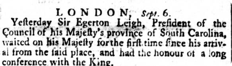 Egerton Leigh meeting the king in 1774.