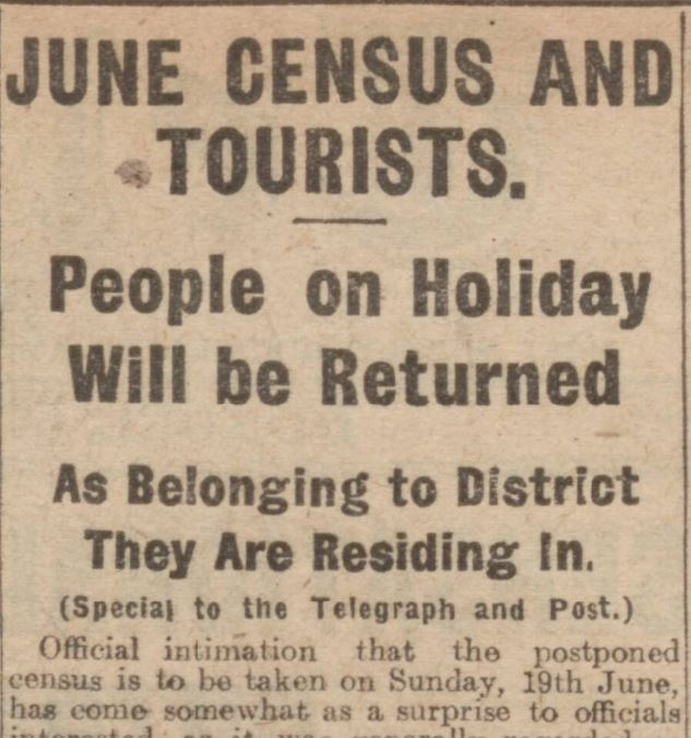 1921 Census of England & Wales happened in June