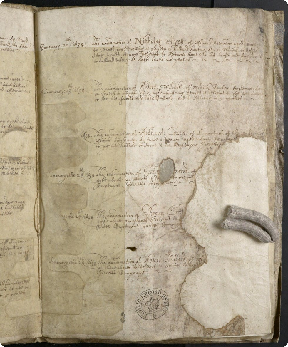 Image from Britain Registers of Licences to pass beyond the seas