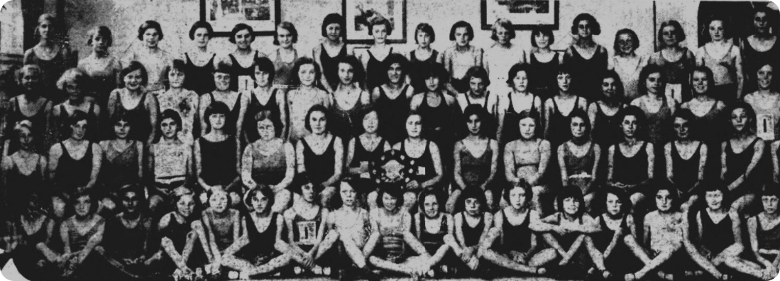 Old school photo of swimmers