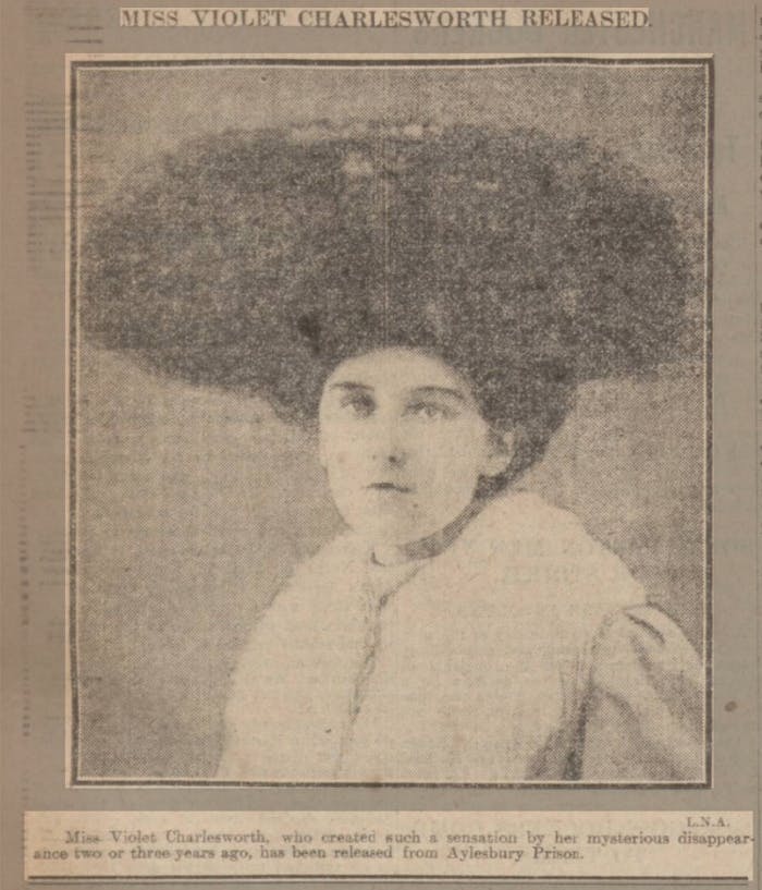 Violet pictured in the Dundee Courier, 1912.