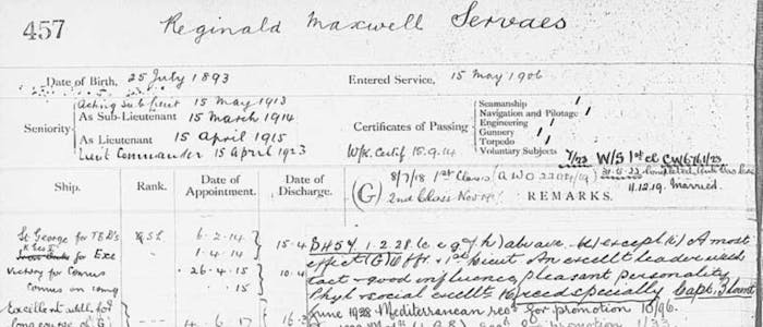Naval record of Tom's ancestor