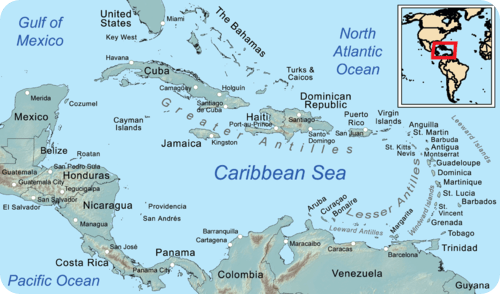 Map of the Caribbean 
