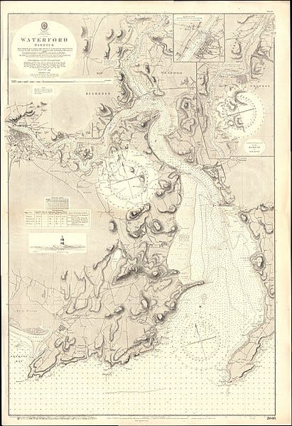 Nautical map of Waterford Port, 1882.