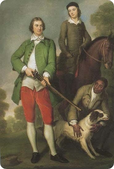 The First Earl Spencer hunting with his son and a servant