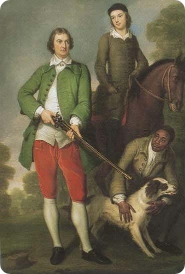 The First Earl Spencer hunting with his son and a servant