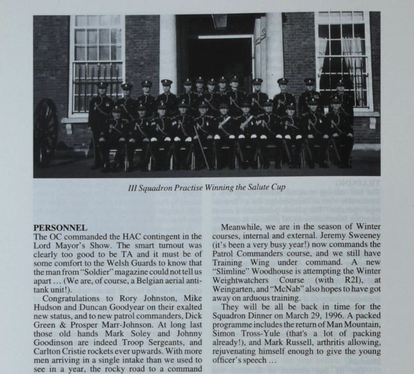 A page with a photograph from the HAC journal