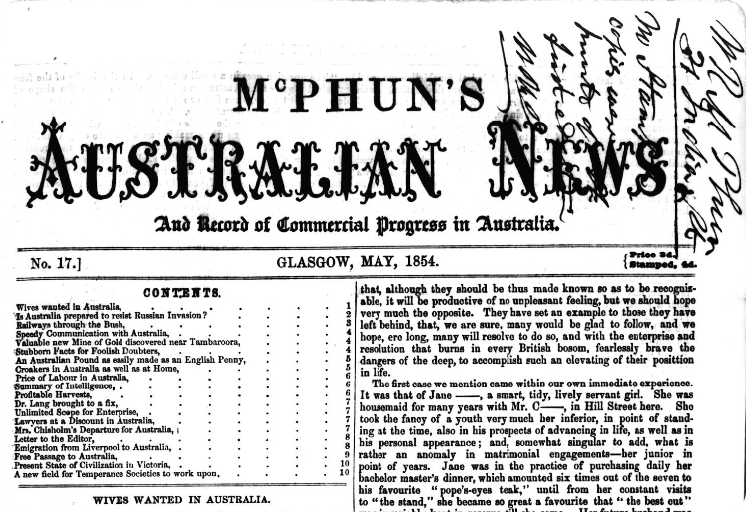 McPhun's Australian News title page