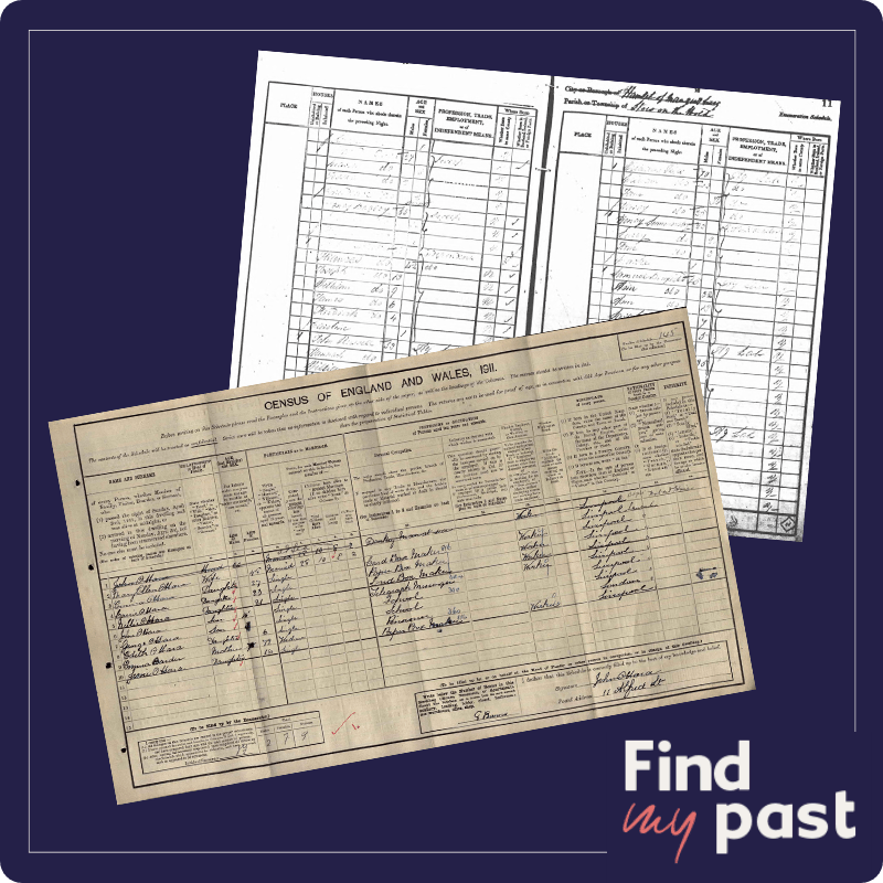 An 1841 Census return versus a 1911 Census return.