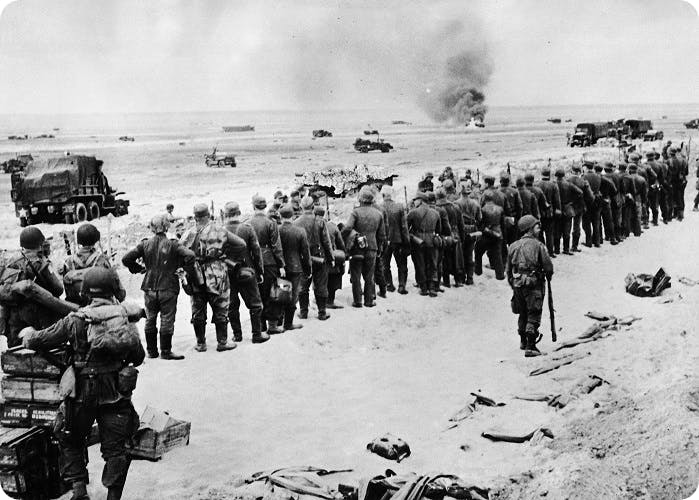 Explosion on the beach of Normandy, 1944.